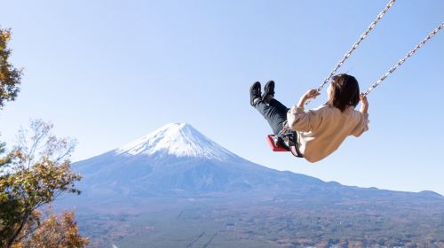 1-day tour with free cable car · Tokyo Fuji mountain Kawaguchiko panoramic cable car · viral Lawson · Oshino hakkai