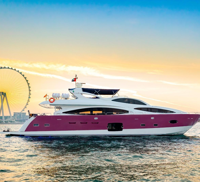 Dubai: Sunset Mega Yacht Experience with DJ, Grill & Drinks