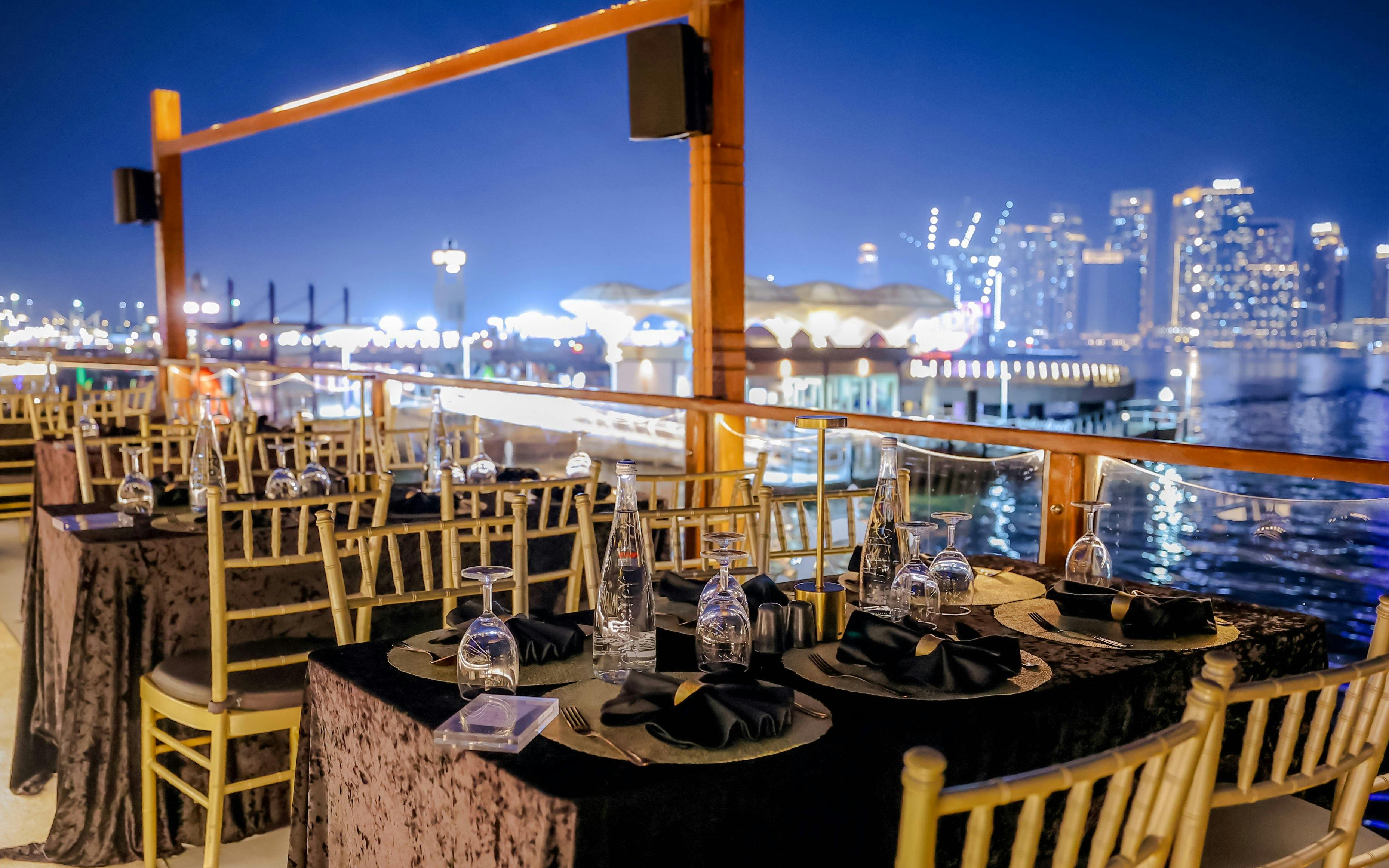 Luxury Dubai Canal Dinner Cruise with La Perle Show Gold Pass