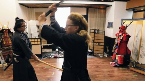 Night time/Trial slashing in Bushido with Samurai Sword real sharpneses near Osaka castle
