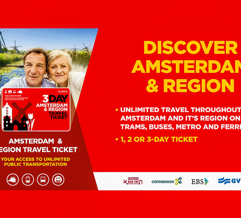 Amsterdam: Amsterdam & Region Travel Ticket for 1-3 Days