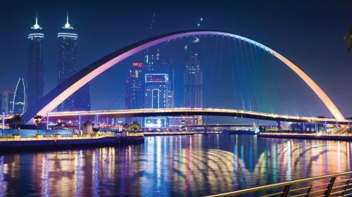 From Ras Al Khaimah Private Tour: Dubai by Night with Cruise & Fountains Day Tours