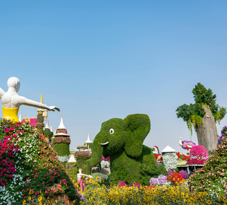 Dubai: Private Miracle Garden & Global Village Trip