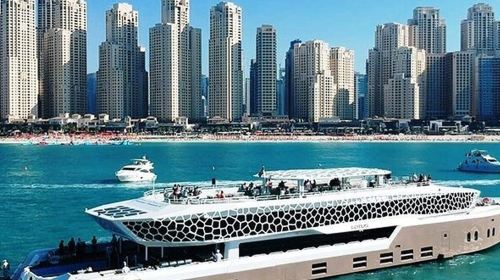 Lotus Royale Cruise Yacht Lotus Mega Yacht Night Cruise Around Palm Island – Romantic Sea Sightseeing – Buffet Diner