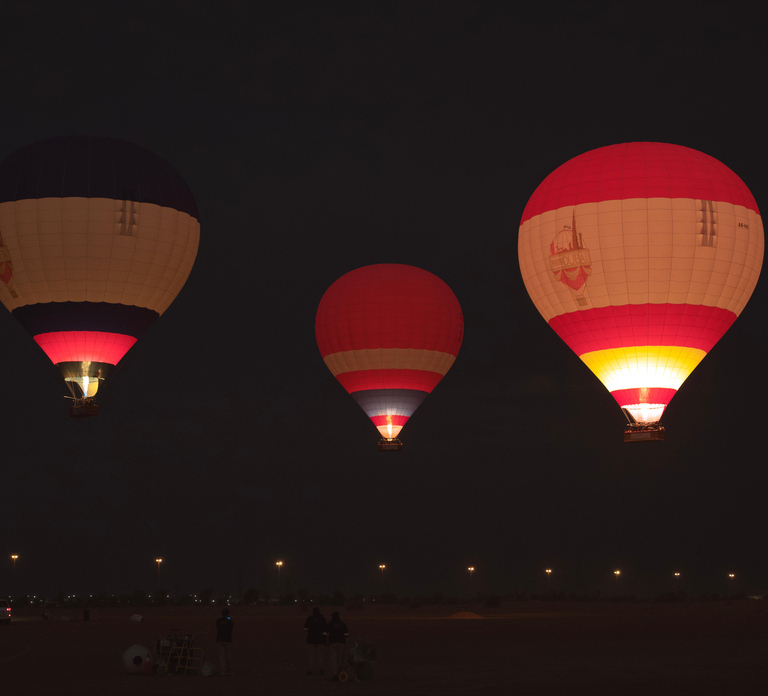 Dubai: Hot Air Balloon Ride with Camel Ride & Falcon Show