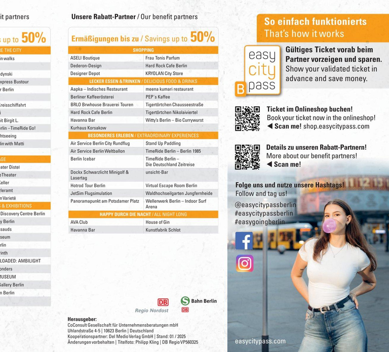 EasyCityPass Berlin: Zone AB Public Transport and Discounts