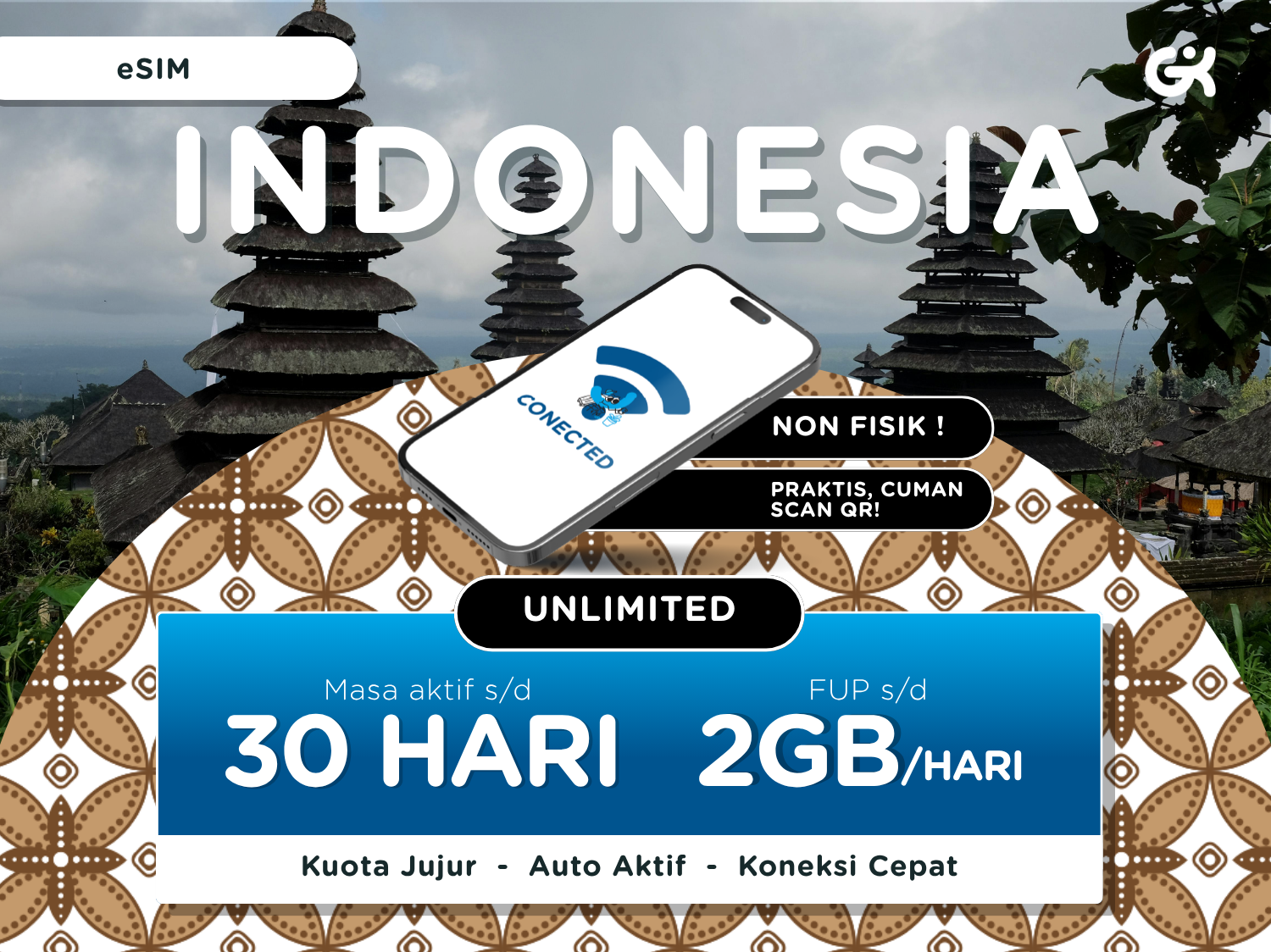 {Instant} eSIM Indonesia Telkomsel Unlimited | Travel SIM Indonesia Global Komunika