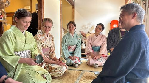 A Unique Antique Kimono and Tea ceremony Experience in English