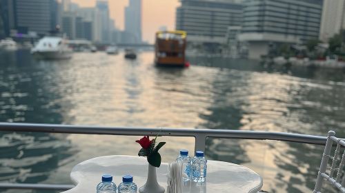 Dubai Marina Dhow Cruise by Catamaran-Glass Boat with Buffet+ Soft Drinks+Live Performance