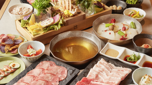 [Shabu-shabu Let Us Nakameguro Main Store] Premium Kobe beef all-you-can-eat buffet package + special all-you-can-drink voucher