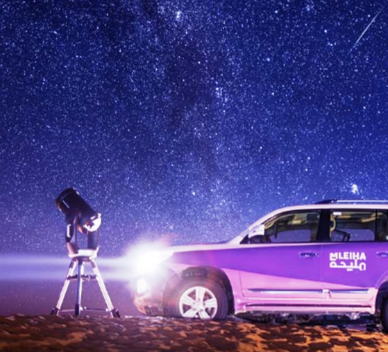 Mleiha Desert Safari with Sandboarding, Stargazing & Dinner