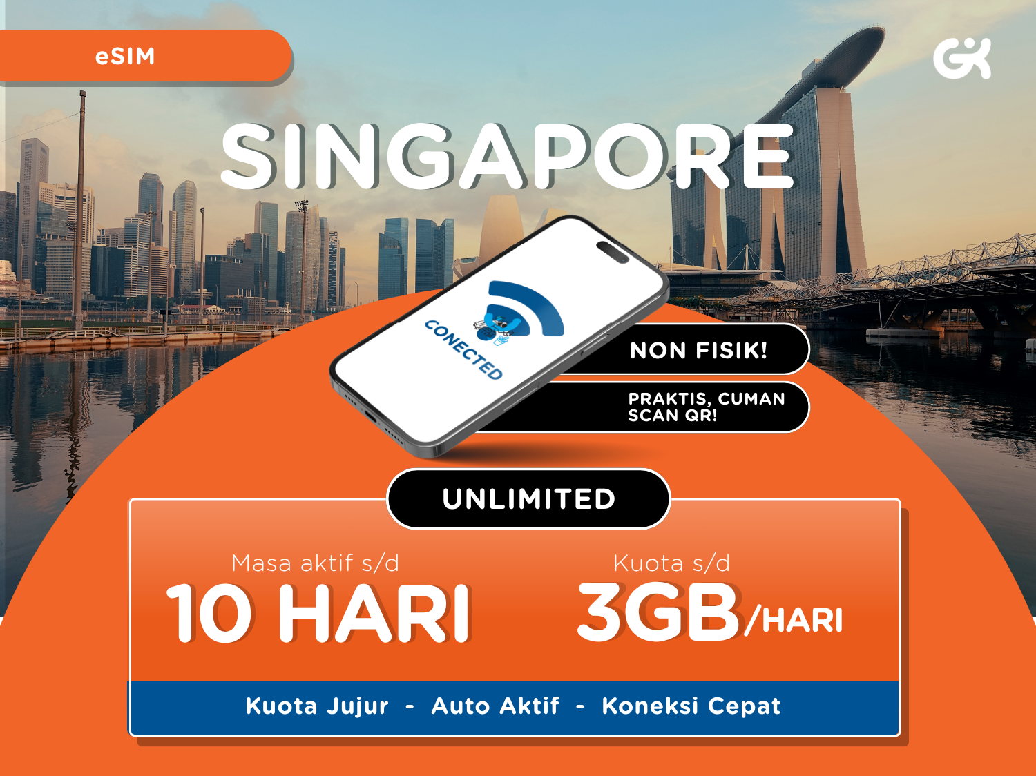 {Instant} eSIM Singapore Pure Unlimited | Travel SIM Singapura