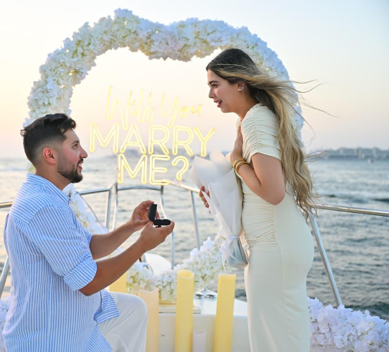Luxury Proposal on a Yacht in Dubai