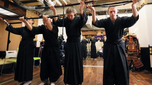 Night time/Trial slashing in Bushido with Samurai Sword real sharpneses near Osaka castle