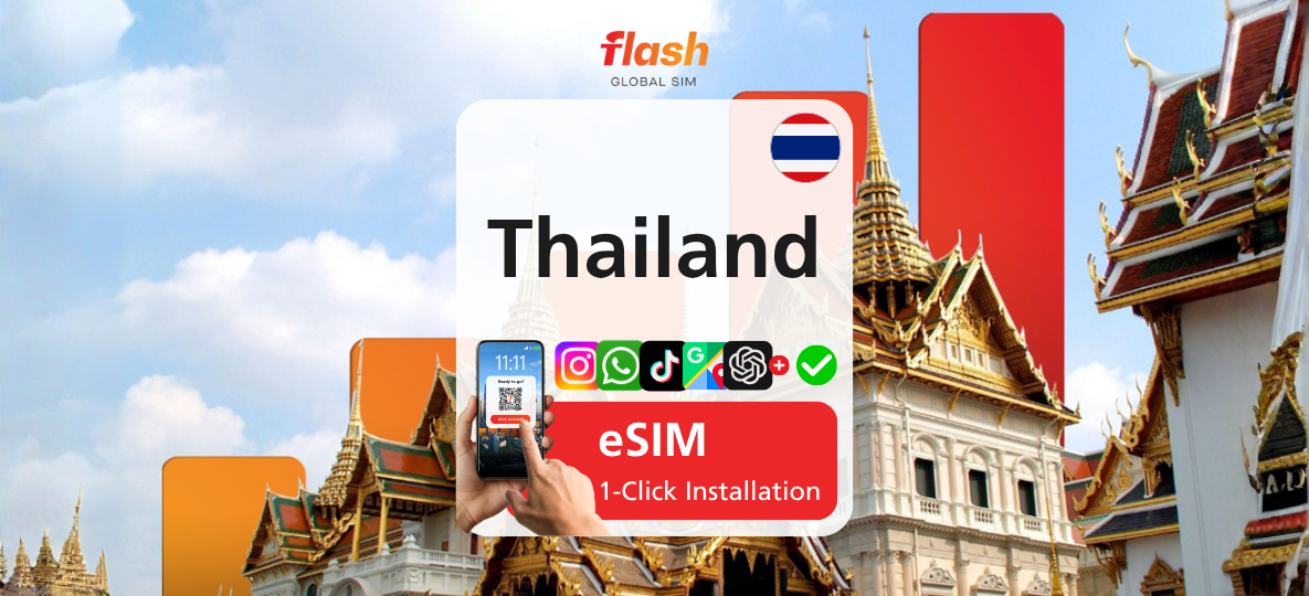 Thailand eSIM Ultra 5G - True Dtac - Tiktok & GPT OK - Hotspot Supported - Flash Global SIM