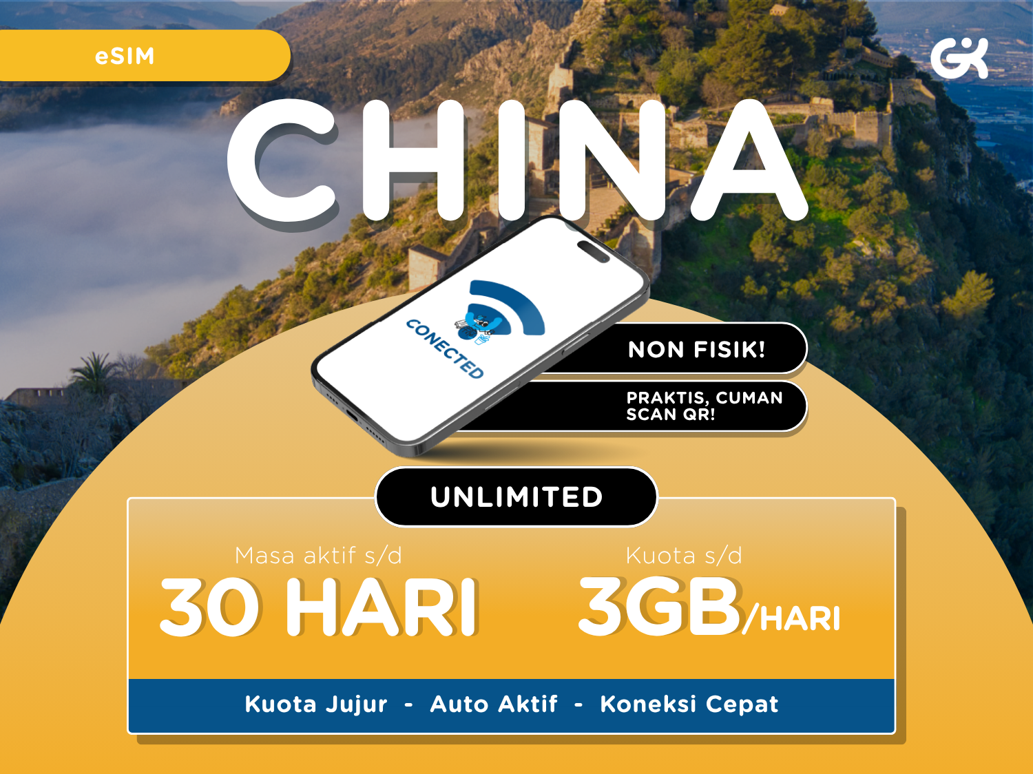 [Instant] eSIM China Hongkong Macau Unlimited | Travel Sim China Hongkong Makau