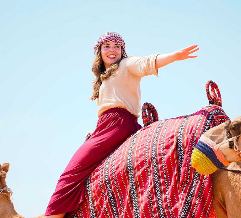 Dubai: Desert Camel Ride with Live Shows & BBQ Buffet Dinner