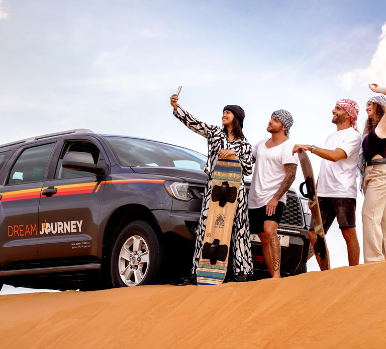 Dubai Desert Safari - Camel Ride, Sandboarding & 30 Min Quad