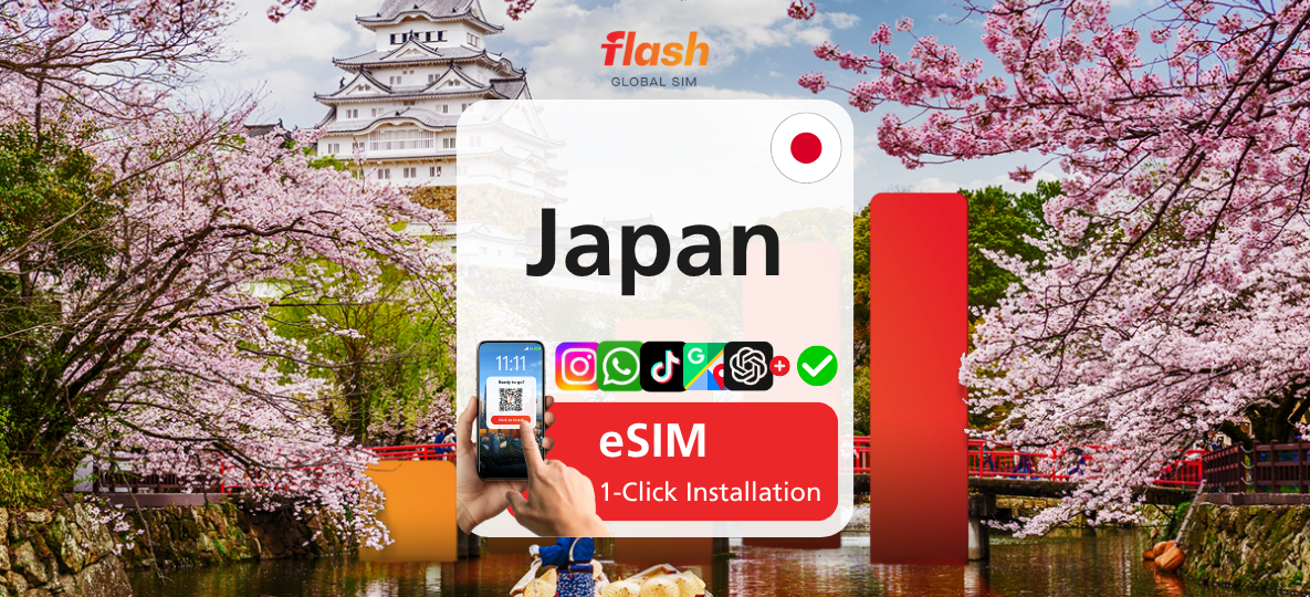 Japan eSIM Ultra 5G - Unlimited Data - 3-15 Days - Hotspot Supported - Flash Global SIM