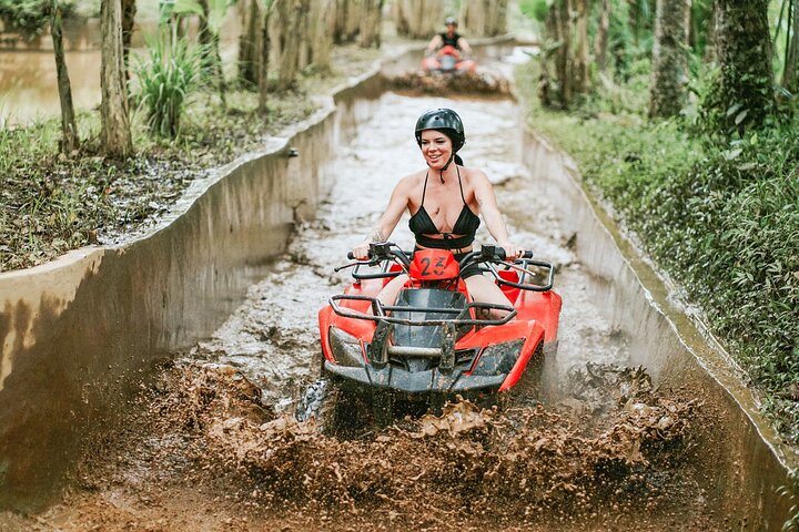 Ubud: ATV Quad Bike Bali with Dragon Face Cave, Jungle, Waterfall and Ayung Rafting Trip with Meal