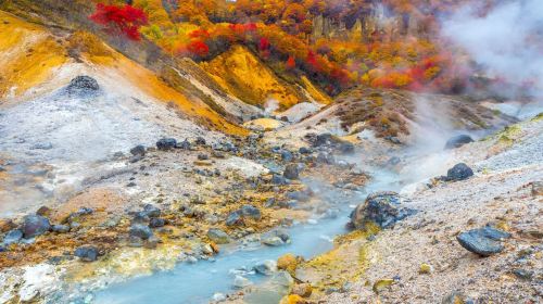 Hokkaido Noboribetsu Jigokudani Valley + Lake Tōya + Lake Shikotsu + Showa Shinzan Bear Ranch 1-day tour