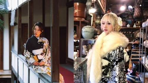 Kyoto first kimono experience with photoshoot at Kiyomizu-dera, Tokyo Asakusa Temple kimono reservation photography, Gion Chinese service available with multiple outfit options