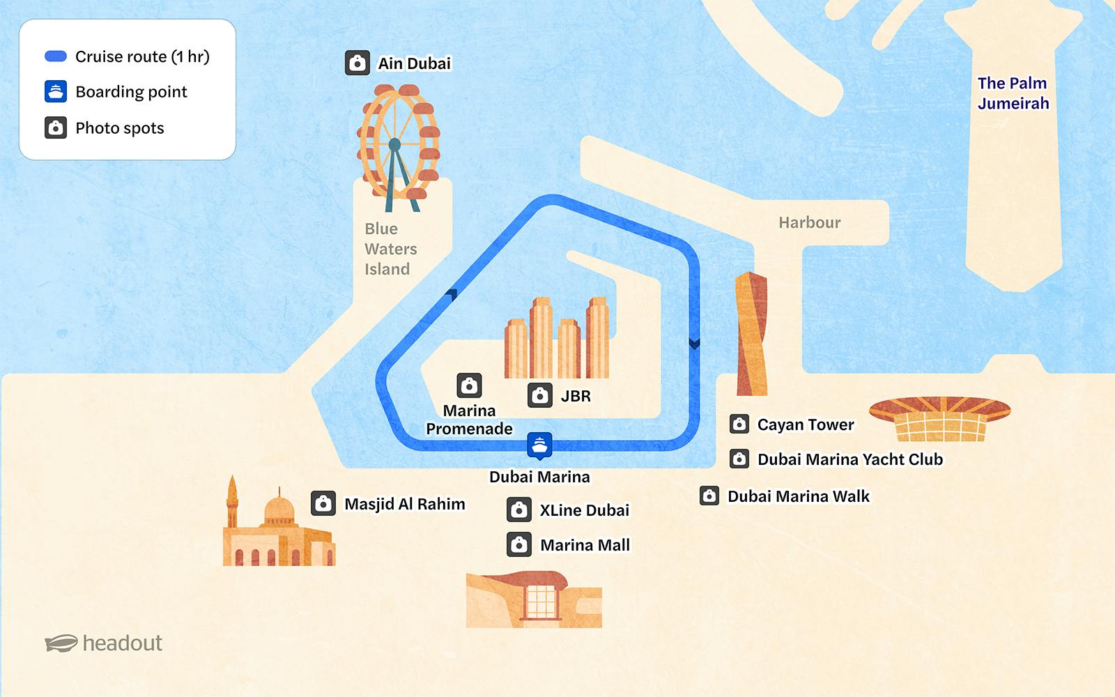 From Dubai Marina/Creek: 1-Hour Sightseeing Dhow Cruise with Unlimited Soft Drinks