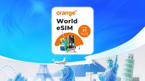 Orange World 4G/LTE eSIM | Calls + SMS | 31 Days Total 50MB–20GB | Calendar-Day Billing | QR code