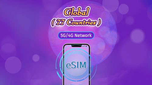 Global (77 Countries) 5G/4G eSIM | Supports Google Maps/TikTok/ChatGPT | Data Plan | 24-Hour Billing | 1–7 Days | QR code