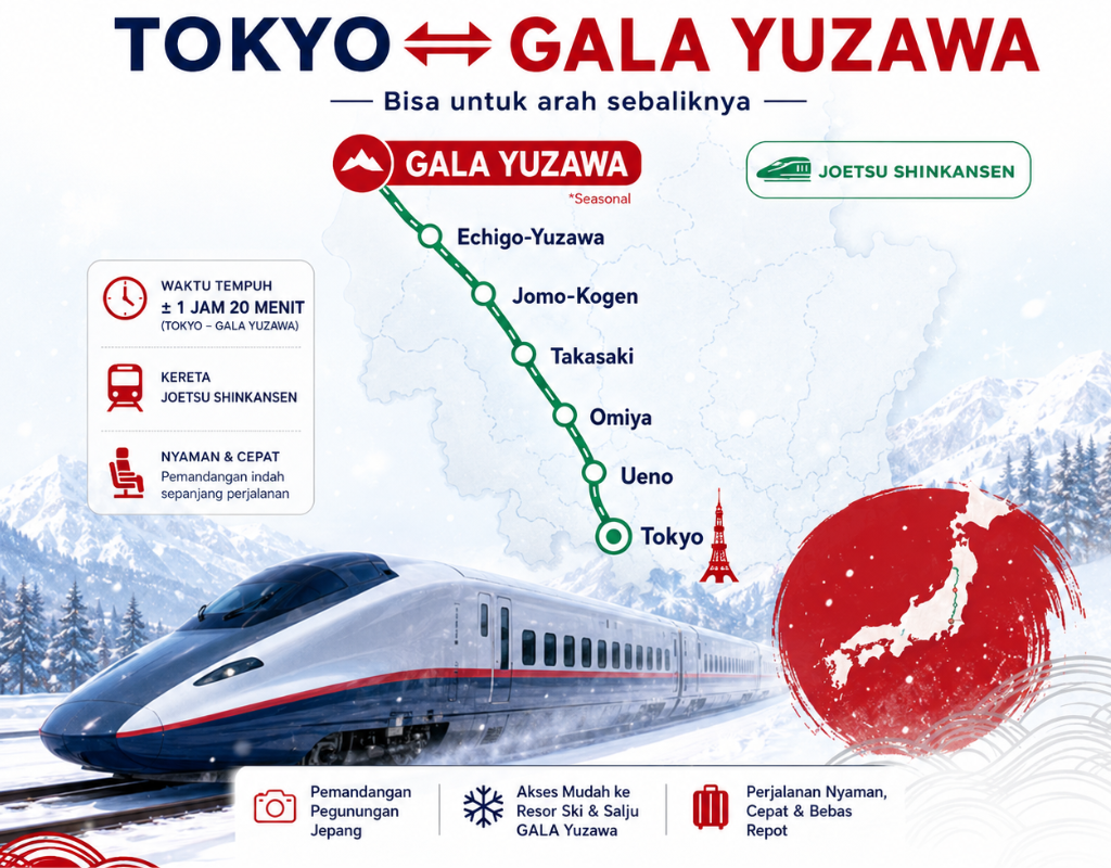Shinkansen Tokyo to Gala Yuzawa | One Way Shinkansen Ticket by Japantrips