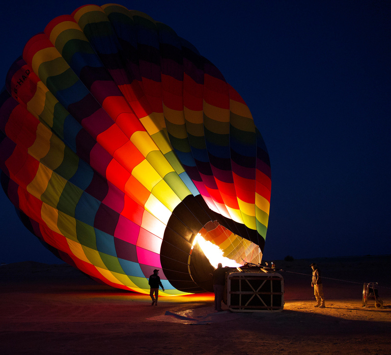 Dubai: Hot Air Balloon Ride with Camel Ride & Falcon Show