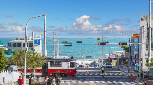 Busan One Day City Tour with Blueline Park Songjeong Beach Train