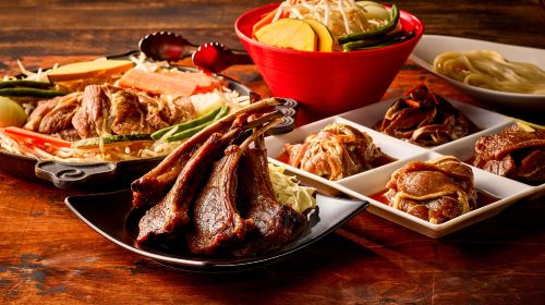 Genghis Khan Matsuo Akihabara: All-you-can-eat package featuring four types of Genghis Khan grilled lamb and lamb chops (includes 90-minute free-flow drinks)