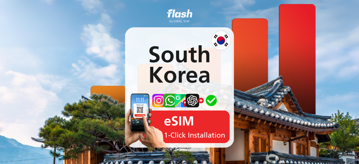 South Korea eSIM Ultra 5G - Unlimited Data - Hotspot Supported - Flash Global SIM