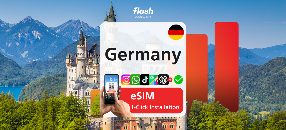 Germany eSIM 5G - Unlimited Data - Hotspot Supported - Flash Global SIM