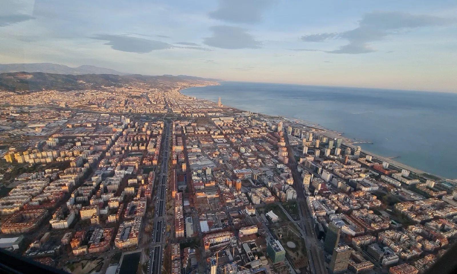 Private Helicopter Flight along the Barcelona Coastline