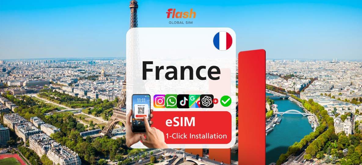 France eSIM 5G - Unlimited Data - Hotspot Supported - Flash Global SIM