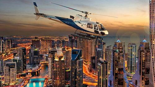 Falcon heli Dubai palm island atl helicopter - join-in/charter optional