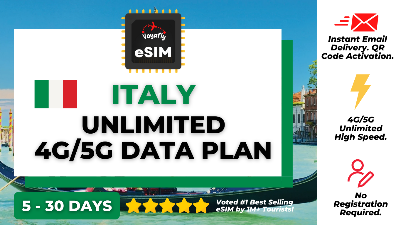 Italy - Unlimited 4G/5G Data eSIM