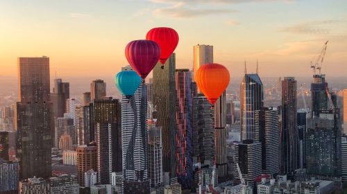 Melbourne hot air balloon ride official direct sales [1-hour flight • flight photos • hot air balloon fridge magnet]