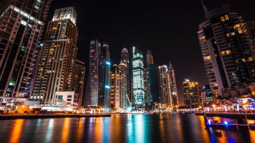 From Ras Al Khaimah Private Tour: Dubai by Night with Cruise & Fountains Day Tours