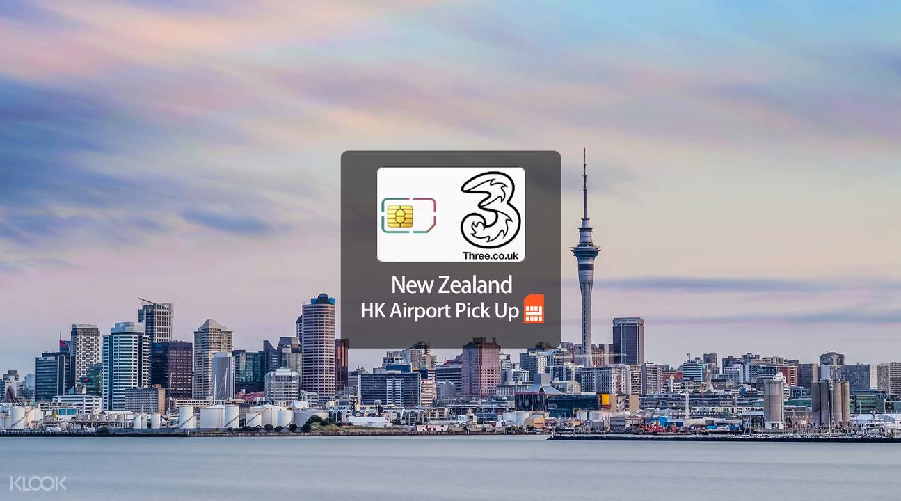 Snack coupon + Free 3G/4G SIM Card (HK Airport Pick Up) for New Zealand from Three
