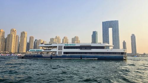 ROSE ROYALE Abu Dhabi Luxury Mega Yacht Buffet/Includes Soft Drinks/Unlimited Alcohol Option/VIP Package Priority Boarding Transport Passes
